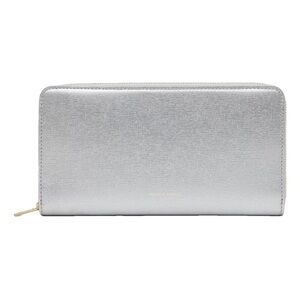 Mansur Gavriel Silver Continental Leather Wallet